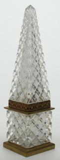 Appraisal: French Pressed Glass Ormolu Lighter Case Obelisk-form marked on interior