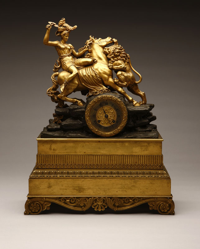 Appraisal: A Louis Philippe parcel gilt and patinated bronze figural mantel