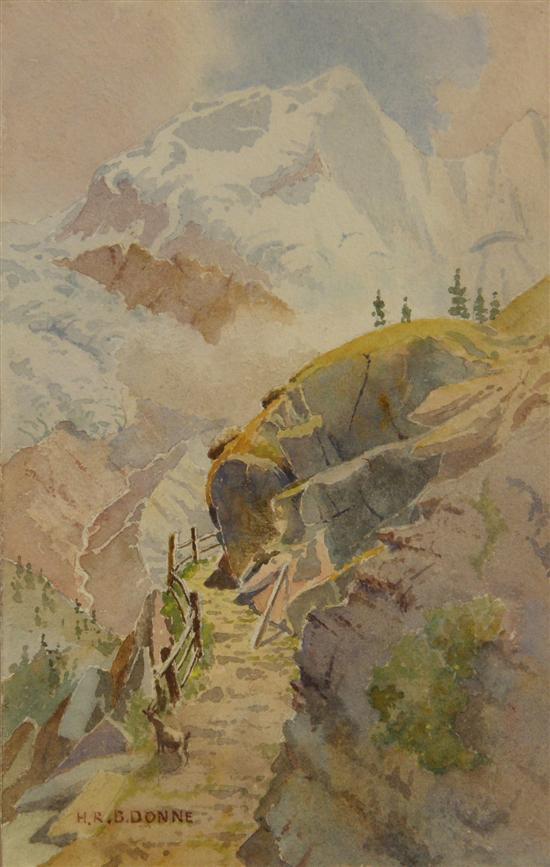 Appraisal: Henry Richard Beadon Donne British d Alpine path with goat