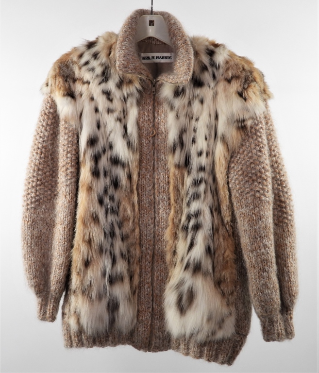 Appraisal: WILLIAM H HARRIS FUR KNIT JACKET Tan and cream knit