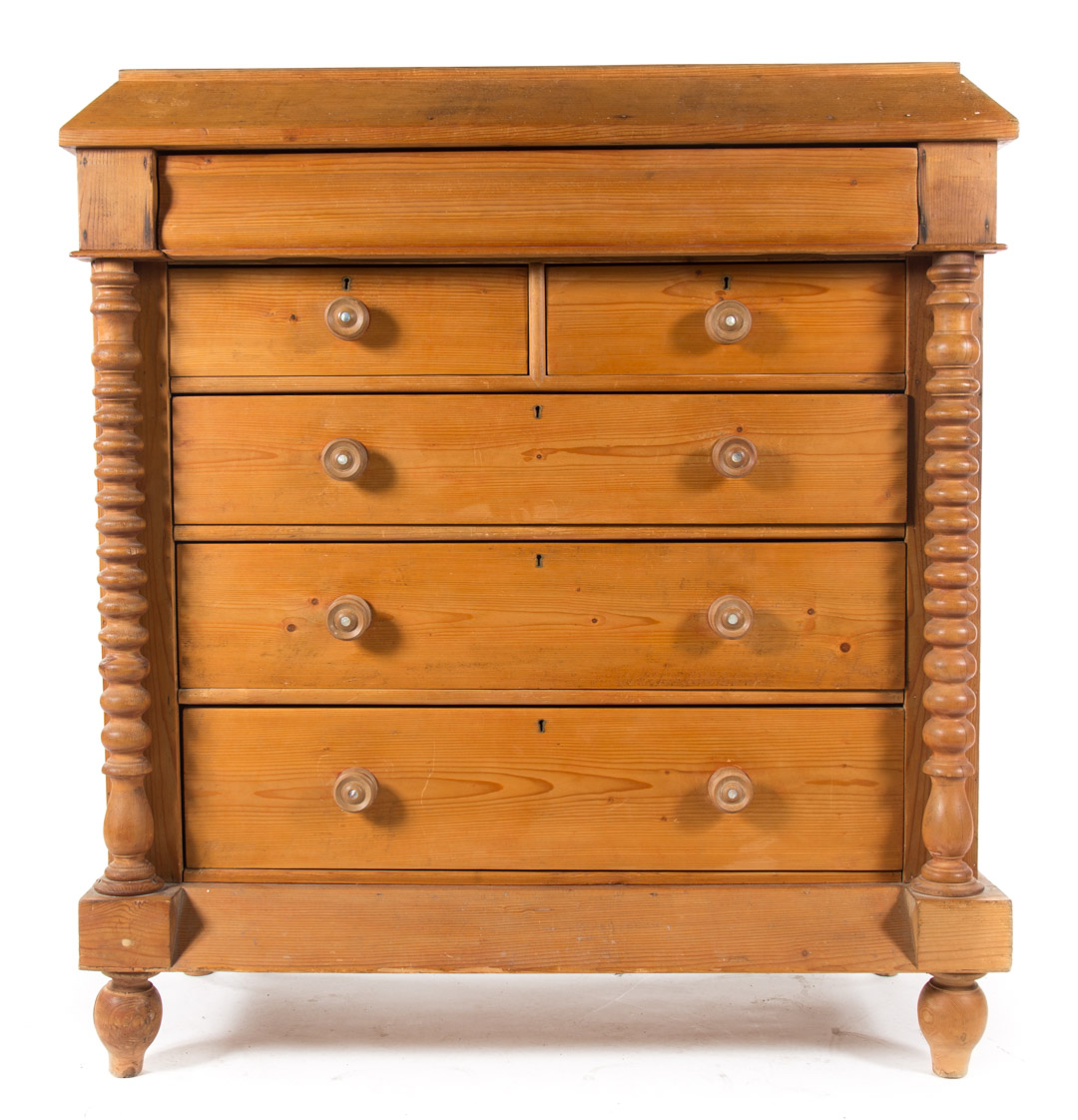 Appraisal: Scottish Victorian pine chest th century two short drawers over