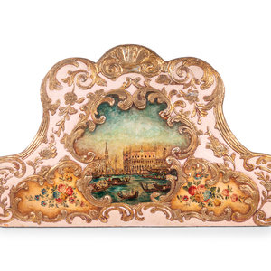 Appraisal: A Venetian Style Painted and Parcel Gilt Transom Panel Late