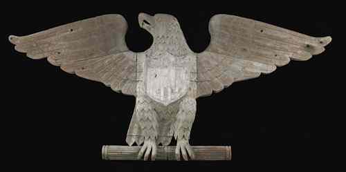 Appraisal: American carved mahogany spread winged eagle architectural ornament ca -