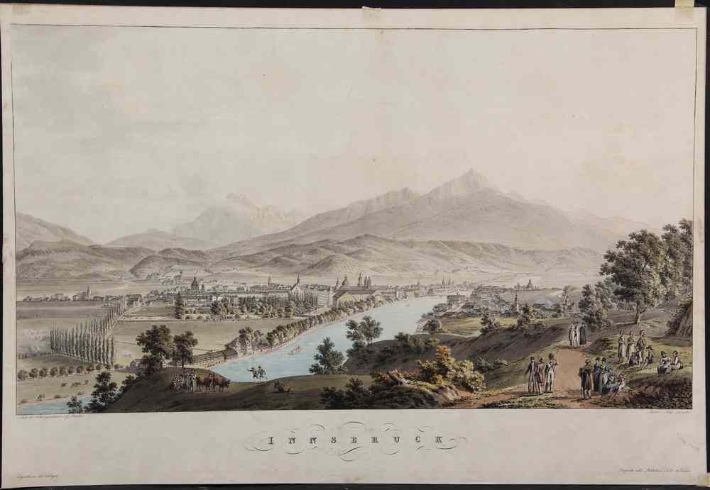 Appraisal: ANTIQUE ENGRAVING - by G Schedler '' Innsbruck'' Engraving with