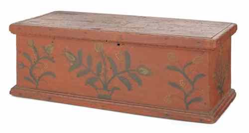 Appraisal: Small New York painted storage box th c with a