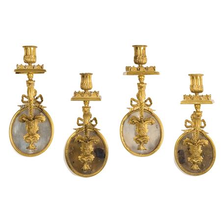 Appraisal: Set of Four Continental Gilt-Bronze Sconces Estimate -