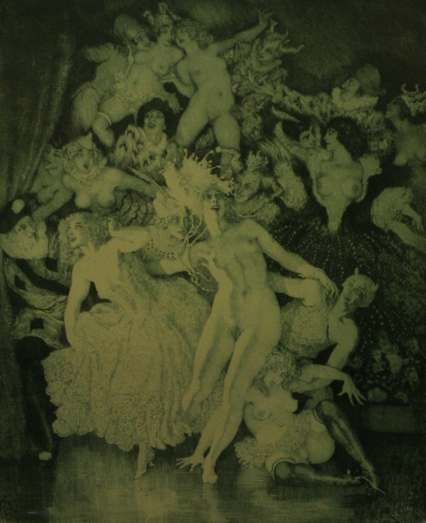 Appraisal: Norman Lindsay - Escapade facsimile etching signed 'Norman Lindsay' lower