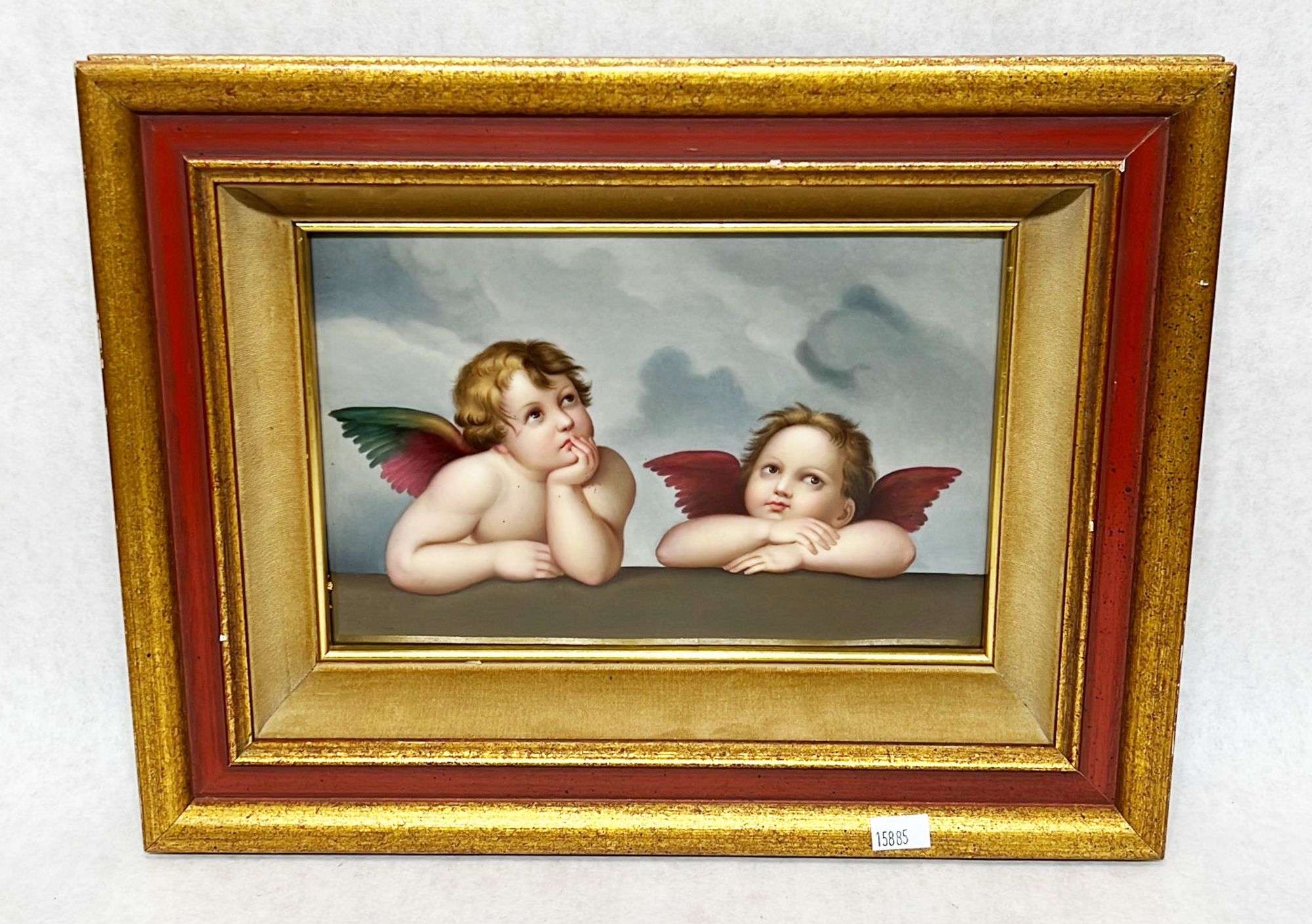 Appraisal: KPM cherubs porcelain portrait plaqueLate th or early thC Impressed