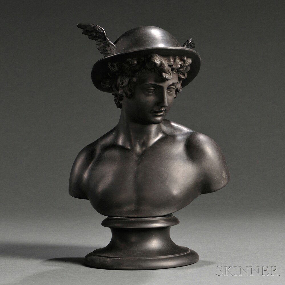 Appraisal: Wedgwood Black Basalt Bust of Mercury England th century the