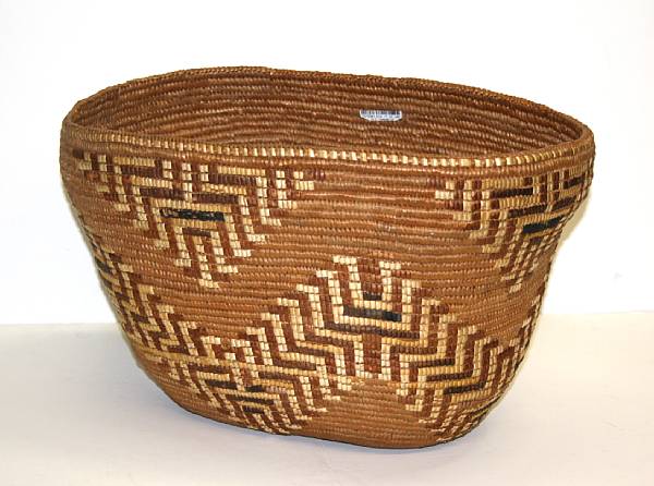 Appraisal: A Salish polychrome basket height in length in