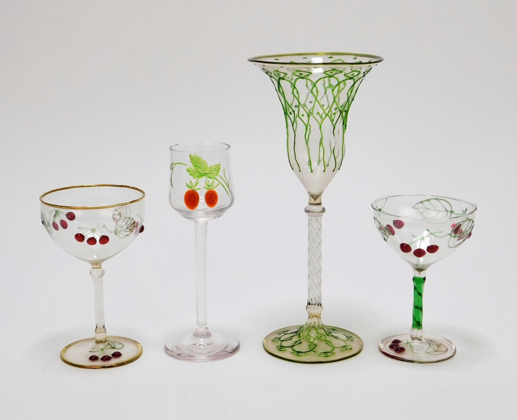 Appraisal: PC BOHEMIAN ART GLASS STEMWARE GROUP Bohemia Early th CenturyIncludes