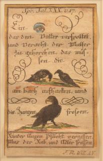 Appraisal: Early th Century Printed and Hand Colored Verse Raven and