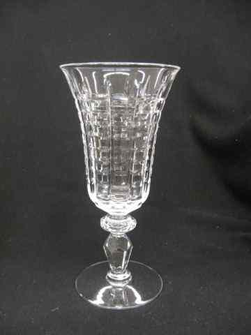 Appraisal: Libbey Cut Glass Goblets square design signed two have rim