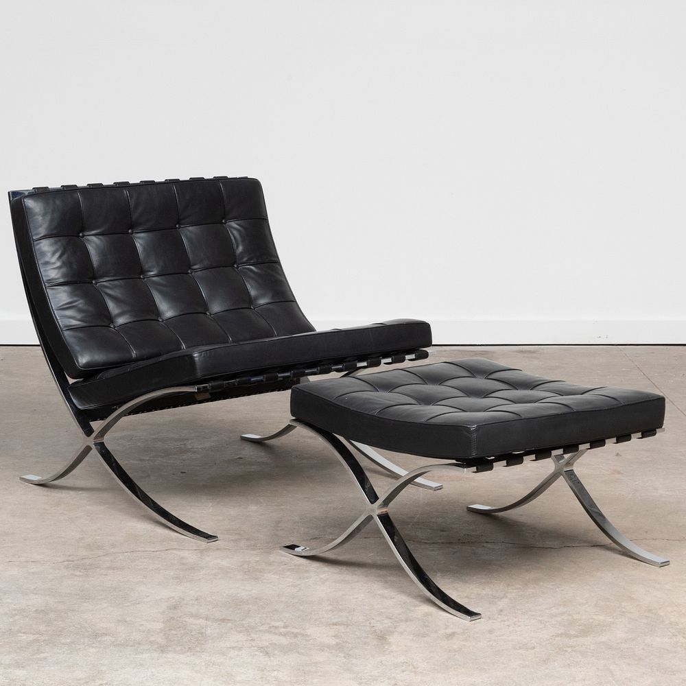 Appraisal: Mies van der Rohe Chrome and Leather 'Barcelona' Chair and