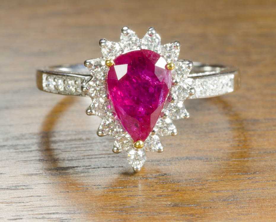 Appraisal: RUBY DIAMOND AND FOURTEEN KARAT GOLD RING with GIA Ruby