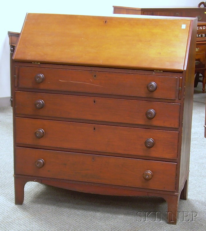 Appraisal: Federal Cherry Slant-lid Desk wd in