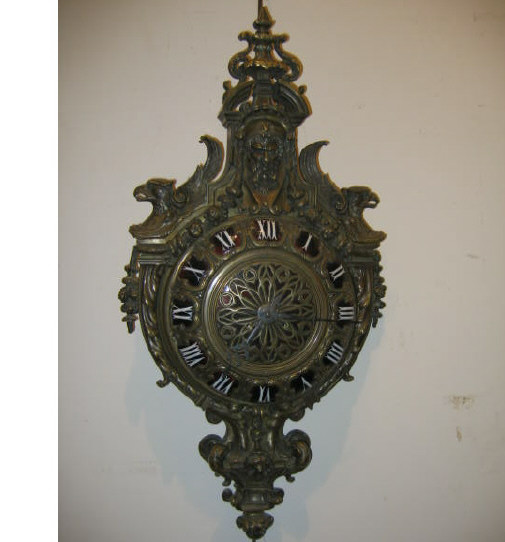 Appraisal: FRENCH TH CENTURY GILT BRONZE CARTEL CLOCK Finely detailed allover