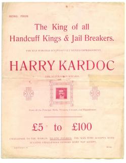 Appraisal: Escapologist Harry Kardoc King of All Handcuff Kings Memoranda Note