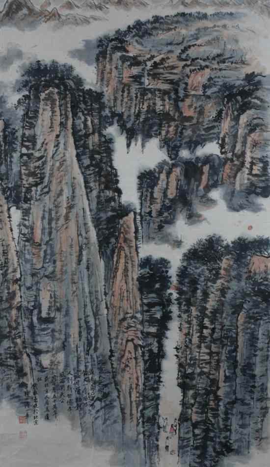 Appraisal: AFTER QIAN SONG YAN Chinese - LANDSCAPE Ink and color