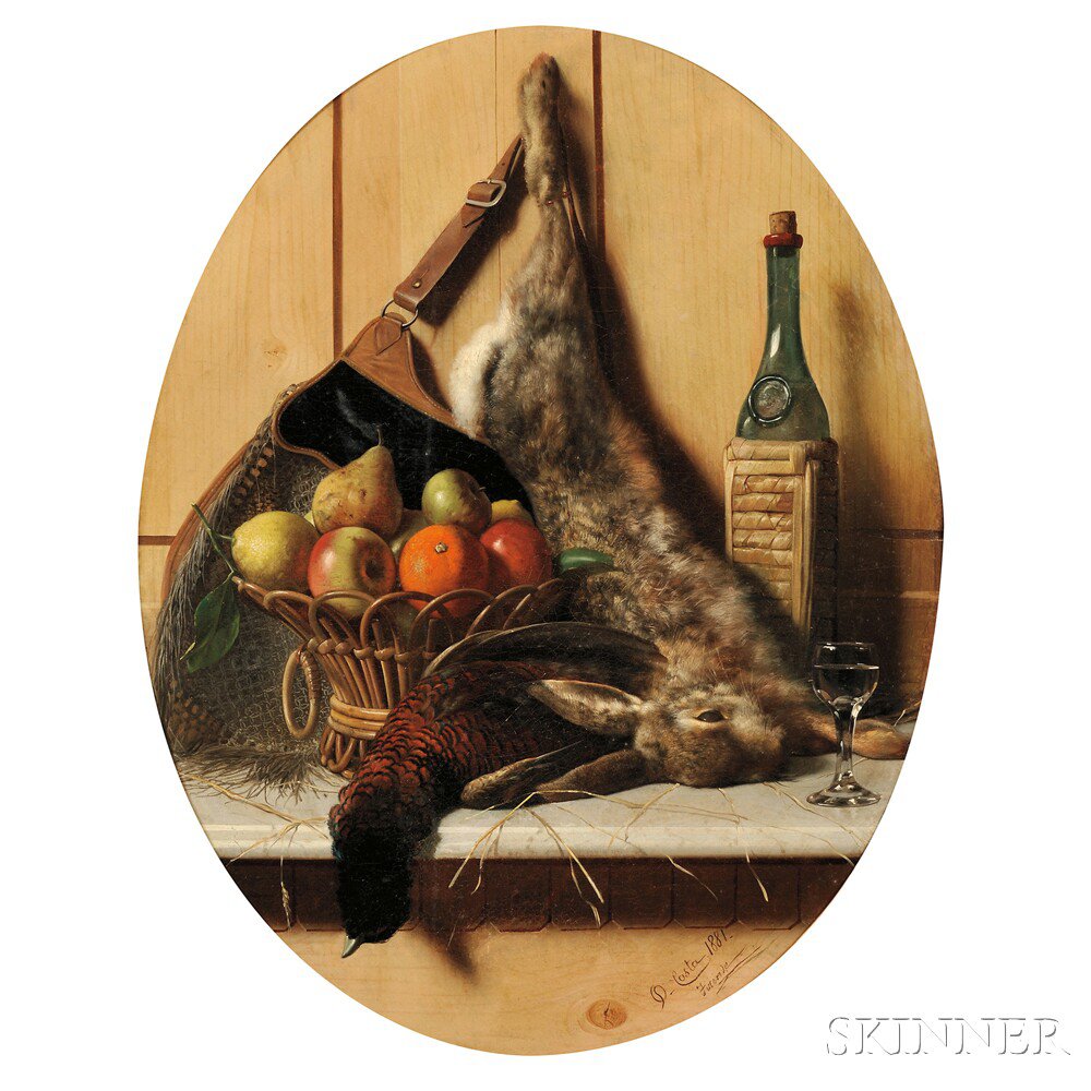 Appraisal: Oreste Costa Italian - Still Life with Game Fruit and