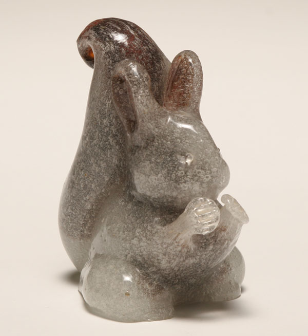 Appraisal: Seguso Murano grey art glass squirrel Camer NY paper label