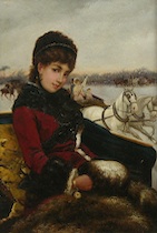 Appraisal: Attrib Giuseppe de Nittis Italian - Lady In A Sleigh