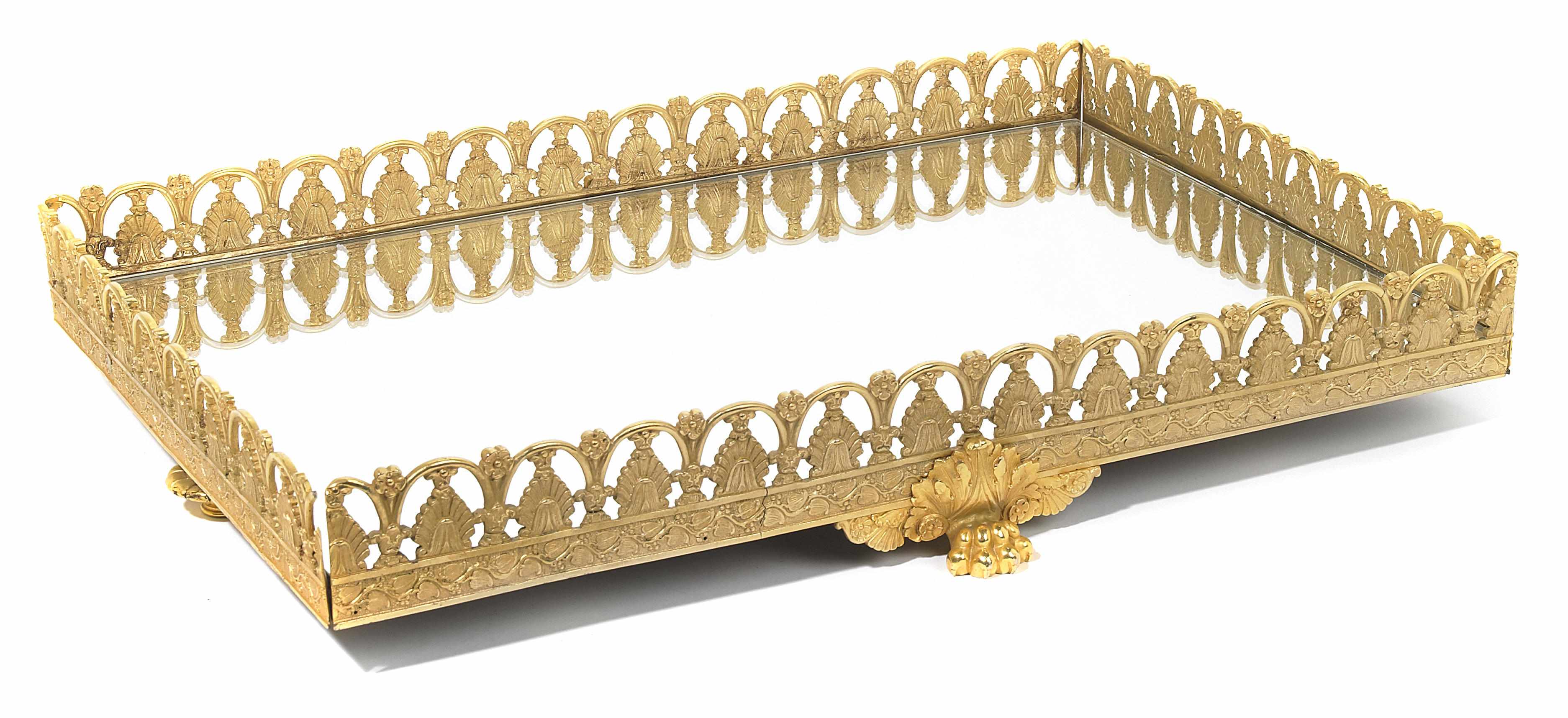 Appraisal: An Empire style gilt bronze and mirrored surtout de table