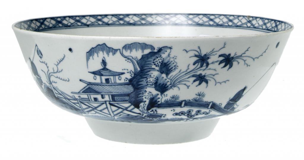 Appraisal: A LIVERPOOL BOWL RICHARD CHAFFERS CO painted in underglaze blue