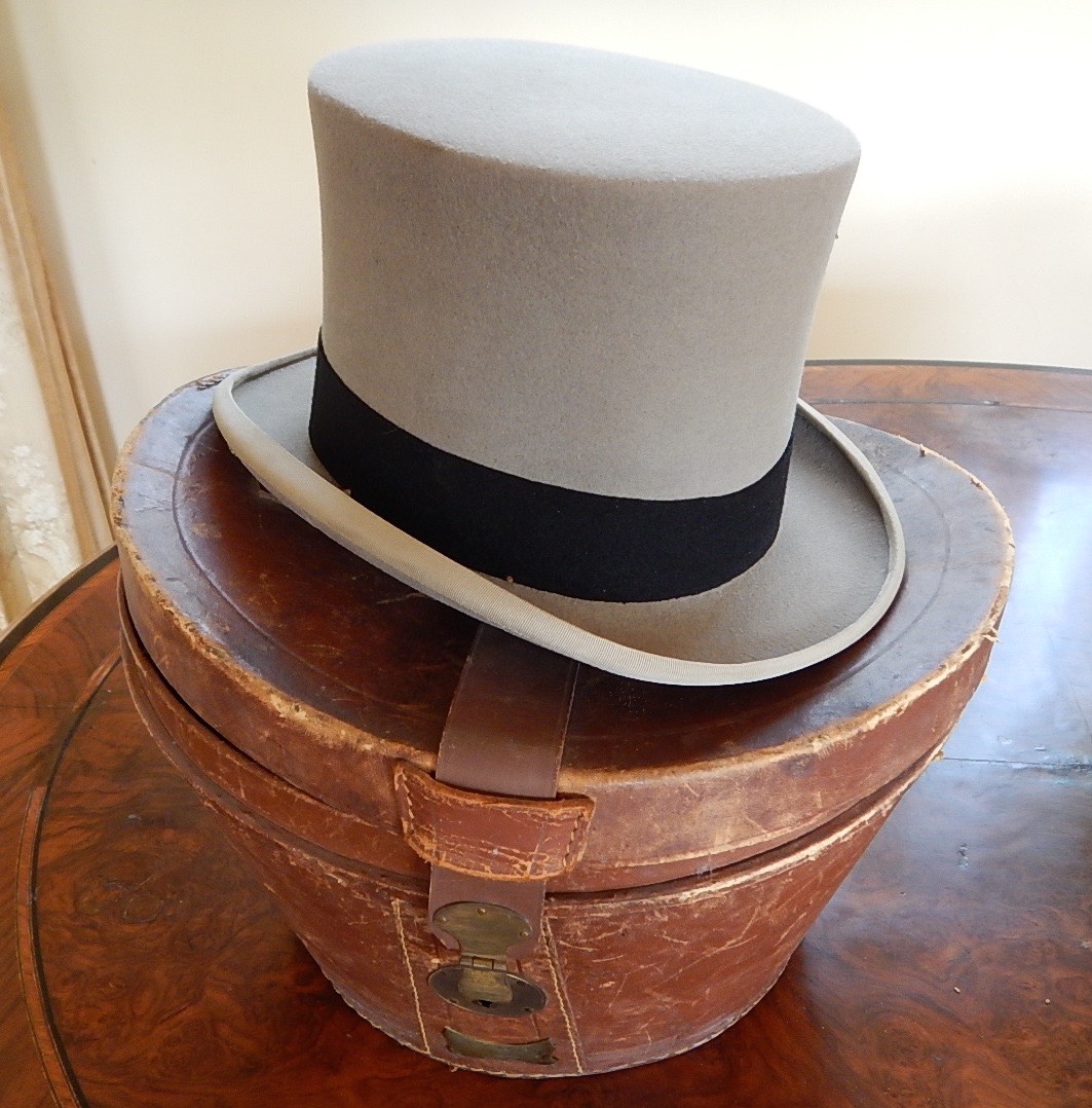 Appraisal: A gentlemans grey felt morning top hat by Lock Co