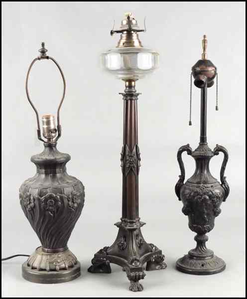 Appraisal: GROUP OF THREE LAMPS Tallest '' Condition No Specific Condition