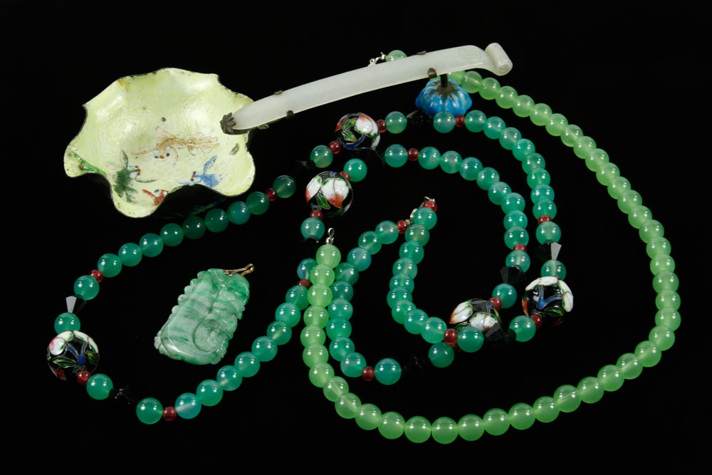 Appraisal: - Chinese Jade Items Lot of four Chinese jade items