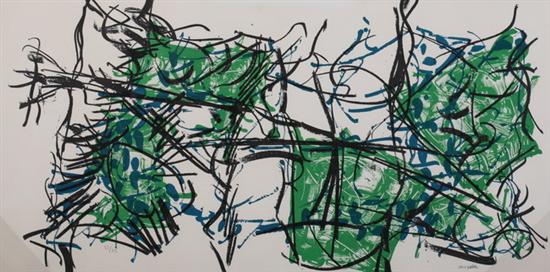 Appraisal: JEAN-PAUL RIOPELLE Canadian - COMPOSITION IN GREEN AND BLACK signed