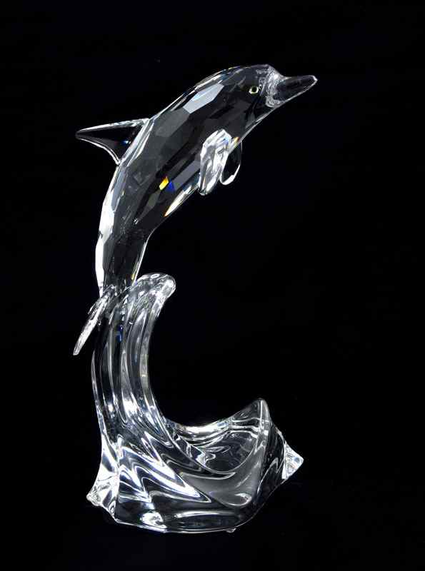 Appraisal: SWAROVSKI CRYSTAL FIGURINE MAXI DOLPHIN Michael Stamey designer issued retired