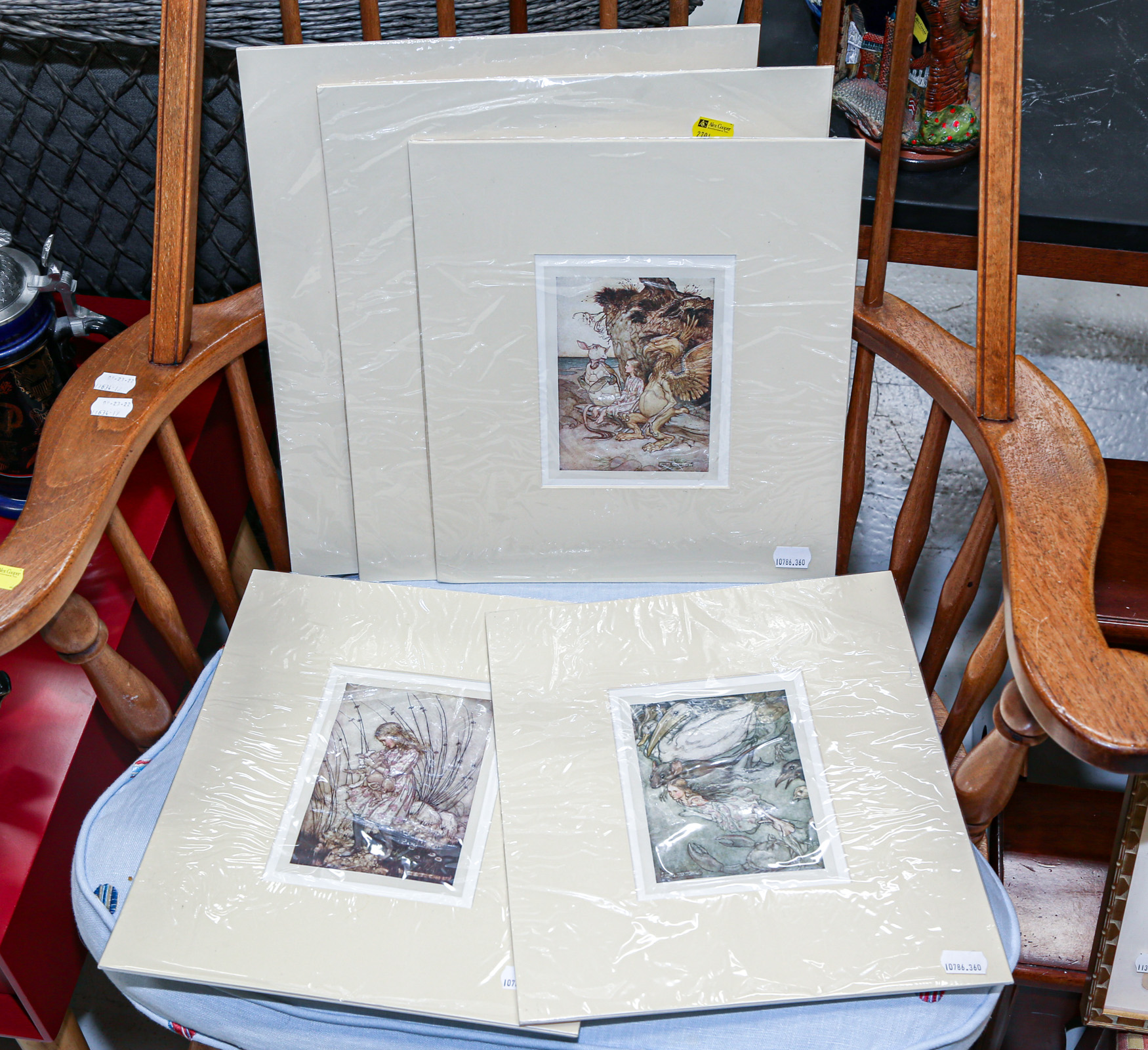 Appraisal: FIVE ARTHUR RACKHAM COLOR BOOK ILLUSTRATIONS Each matted