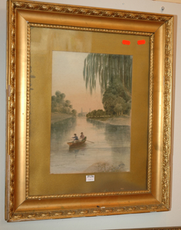 Appraisal: F B GIBBS UNDER THE WILLOW WATERCOLOUR