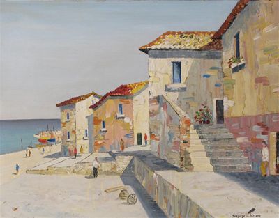 Appraisal: Cecil D'Oyly-John - Near Albenga Italian Riviera Signed titled on