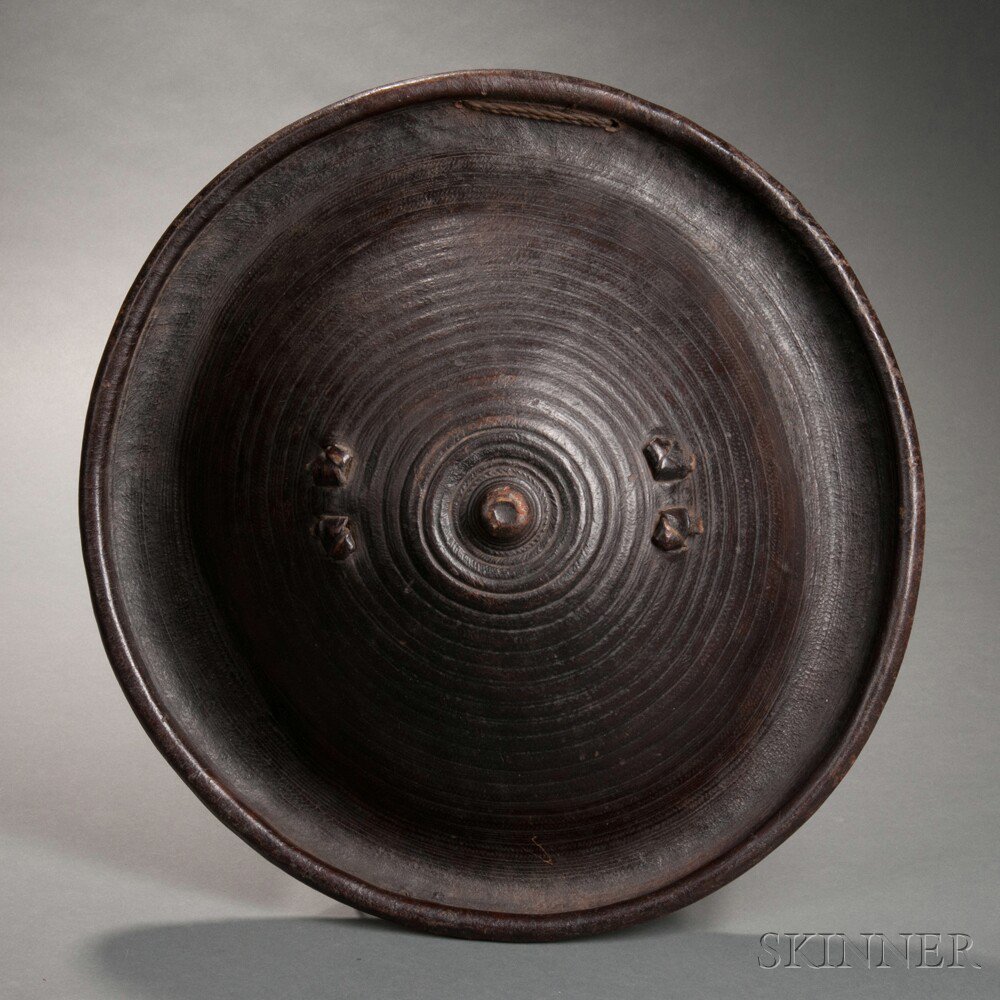 Appraisal: Ethiopian Shield Ormo people the concave surface with circular decoration