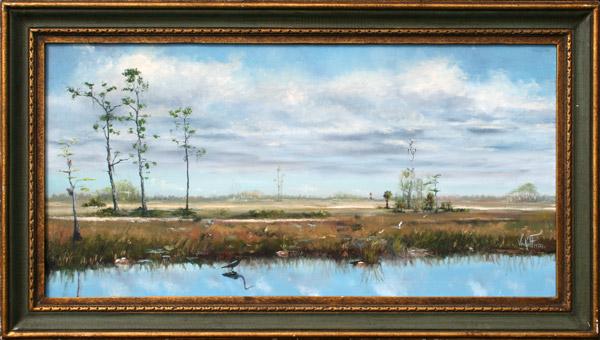 Appraisal: VINIKOFF Sam American th C Florida Everglades Landscape with Egrets