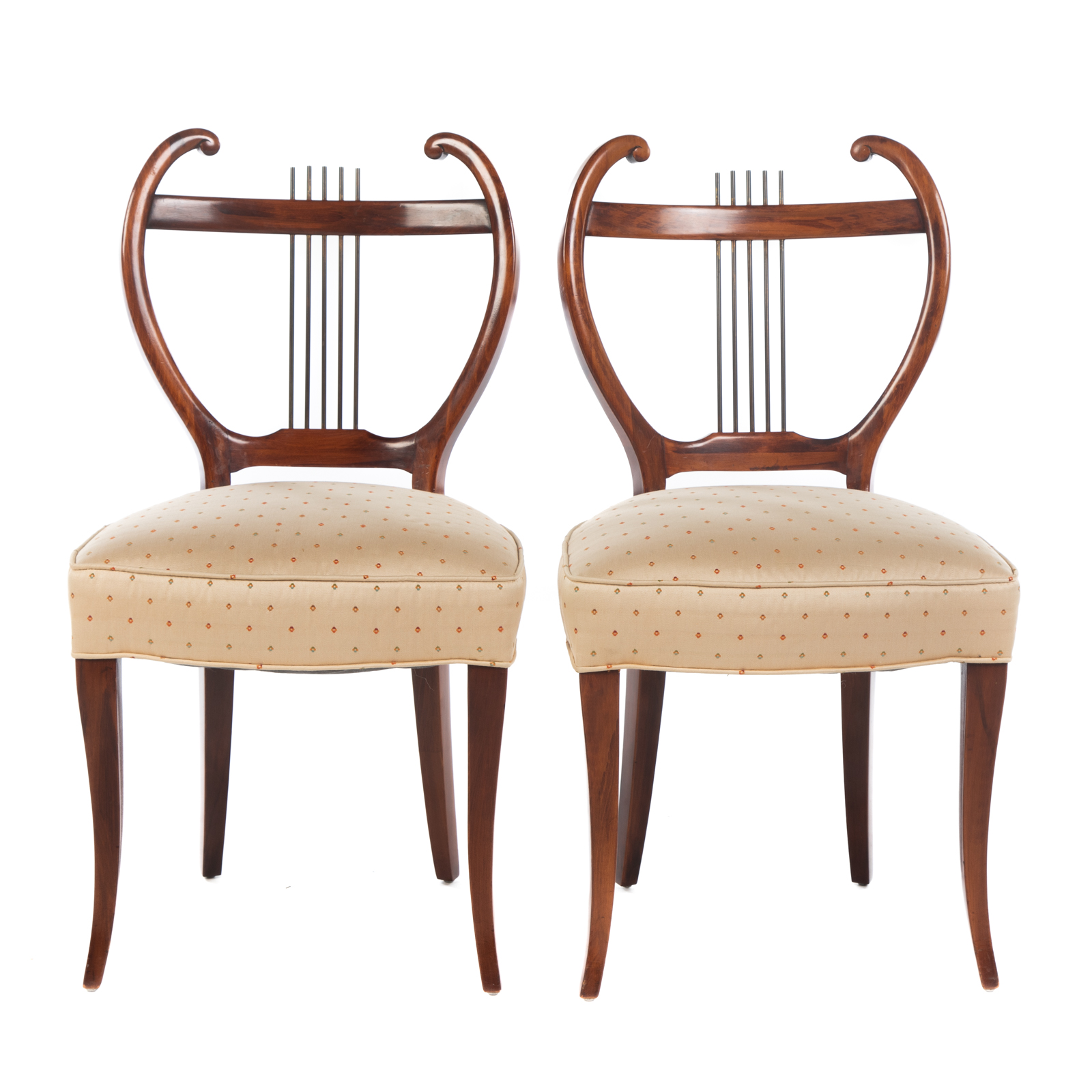 Appraisal: A PAIR OF MODERN LYRE BACK SIDE CHAIRS th century