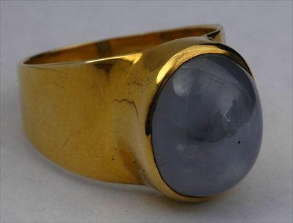 Appraisal: BLUE STAR SAPPHIRE SET IN A K GOLD RING Size