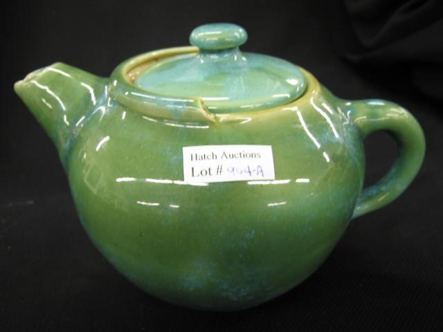 Appraisal: Pisgah Forest Art Pottery Teapot blue green glaze tall heat