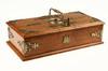 Appraisal: SMOKING BOX - Circa brass bound oak smoking box two