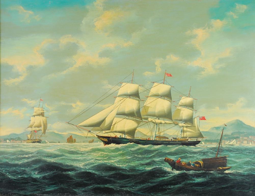 Appraisal: SALVATORE COLACICCO OIL PAINTING ON PANEL 'The British Sailing Ship