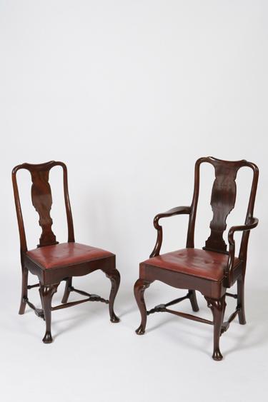 Appraisal: A SET OF TEN GEORGE I REVIVAL DINING CHAIRS with