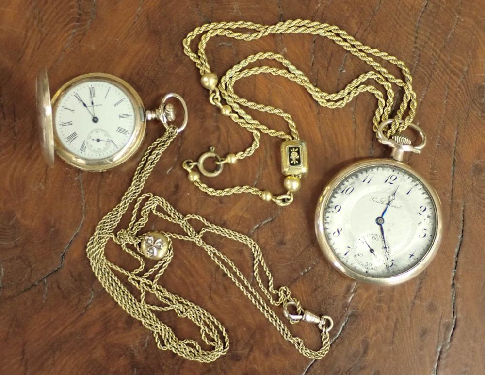 Appraisal: TWO POCKET WATCHES the first a ladies Waltham model gold