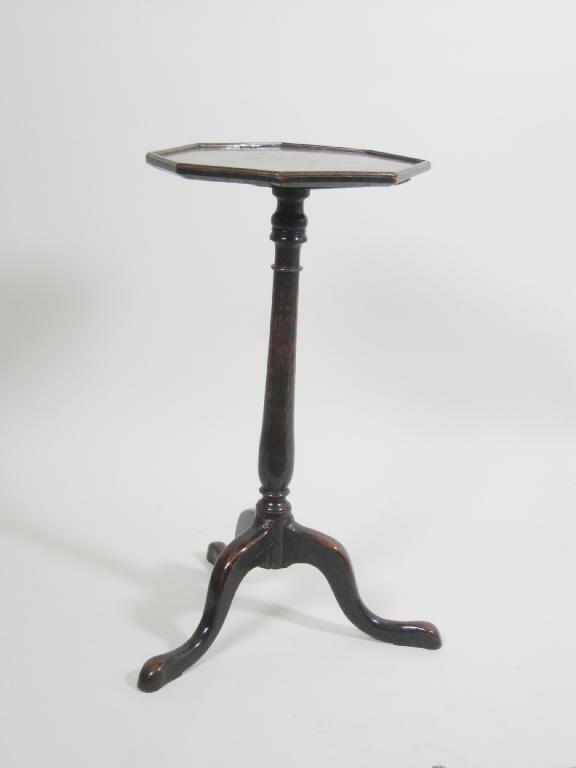 Appraisal: An th Century oak and walnut Candle Stand tripod base