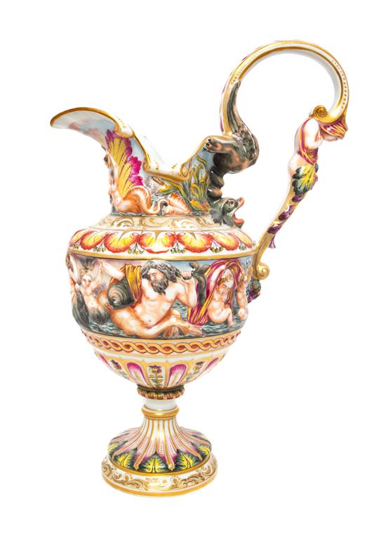 Appraisal: Sale Lot A Capo-di-Monte Porcelain Ewer th th century of