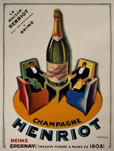 Appraisal: ROGER DE VALERIO - CHAMPAGNE HENRIOT x inches Devambez Paris