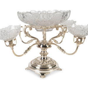 Appraisal: An English Regency Style Silverplate Epergne TH CENTURY having four