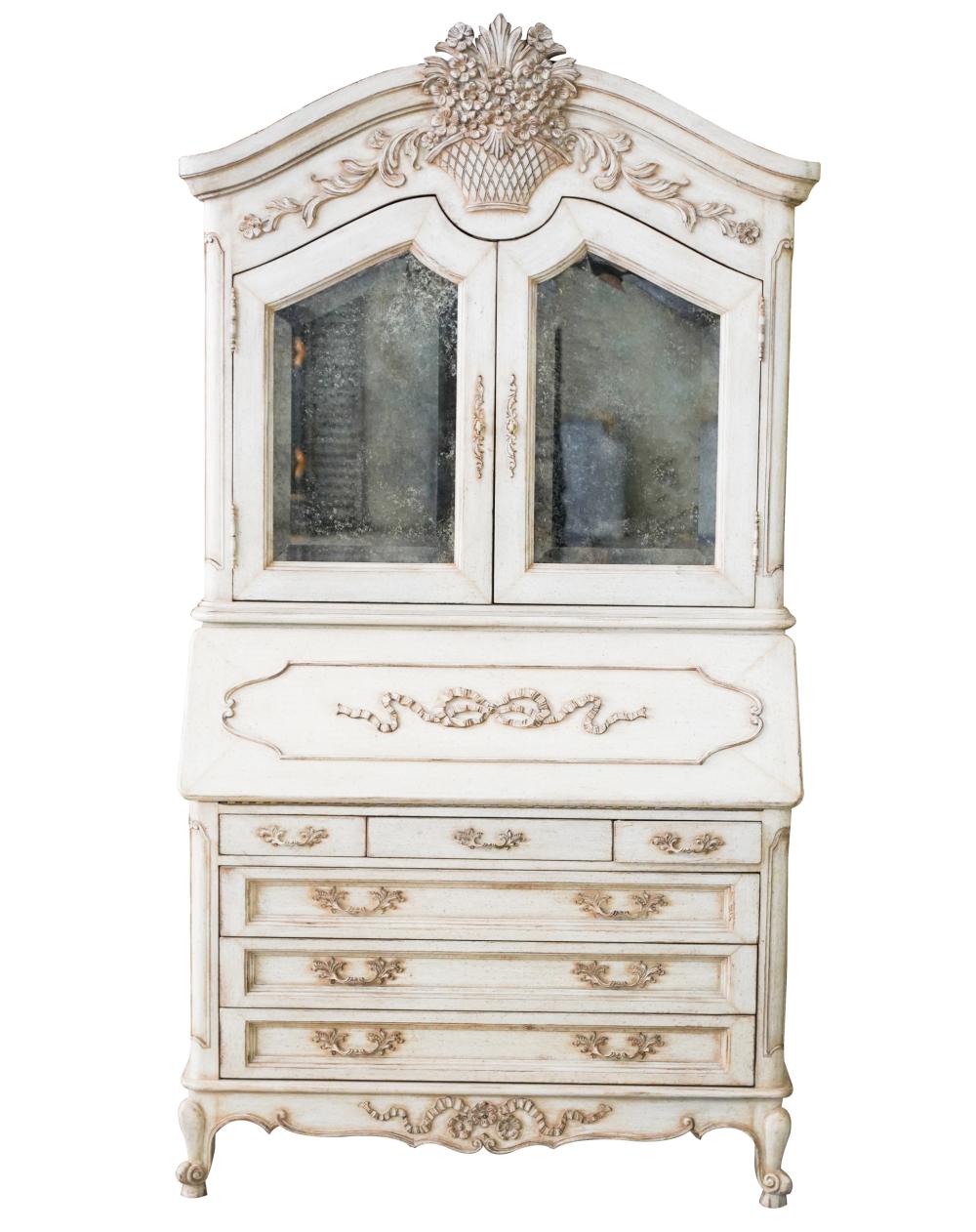 Appraisal: PAINTED WOOD SLANT-FRONT SECRETARY BUREAUcontemporary constructed in one piece the